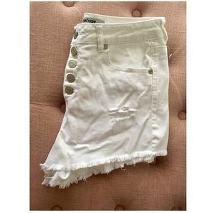 Refuge High Waisted White Denim Shorts
